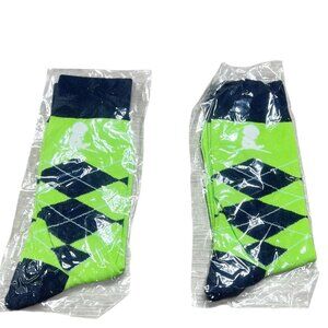 NWT St Jude Childrens Hospital Socks Green Blue Argyle Set of 2